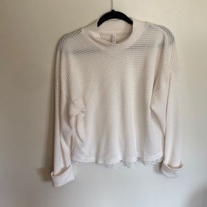 white soft sheer sweater